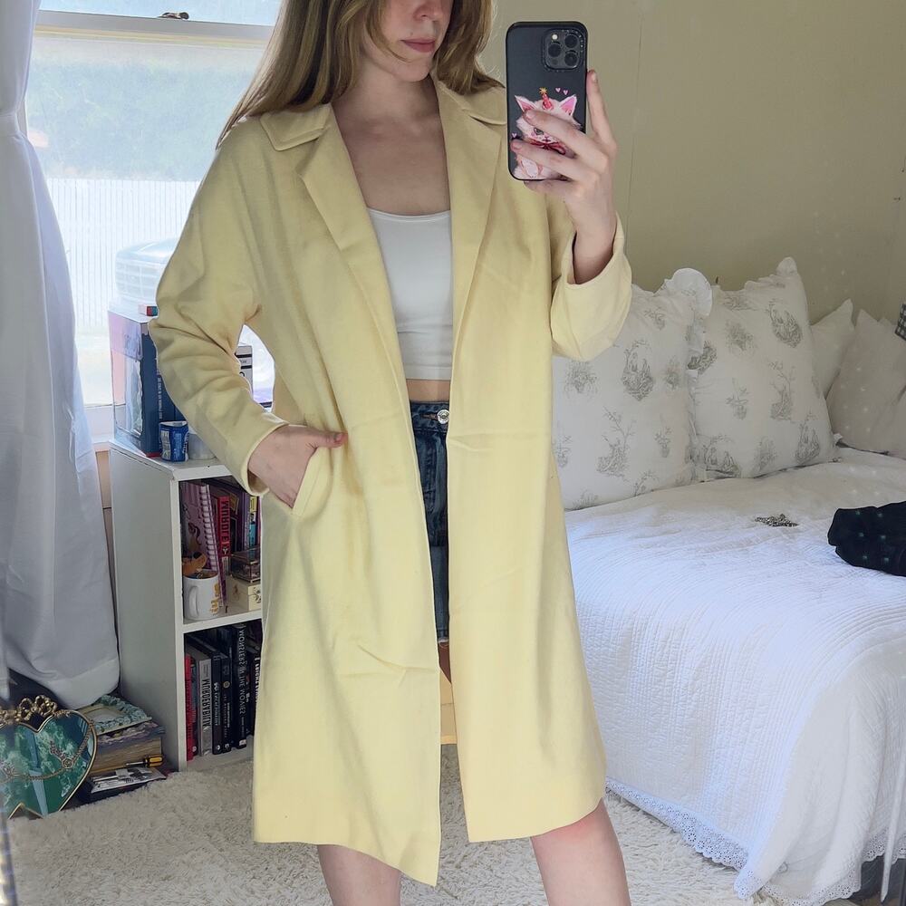 Vintage 1960s Stratton R.H. Stearns Trench Coat Size Small Classic Cream Wool